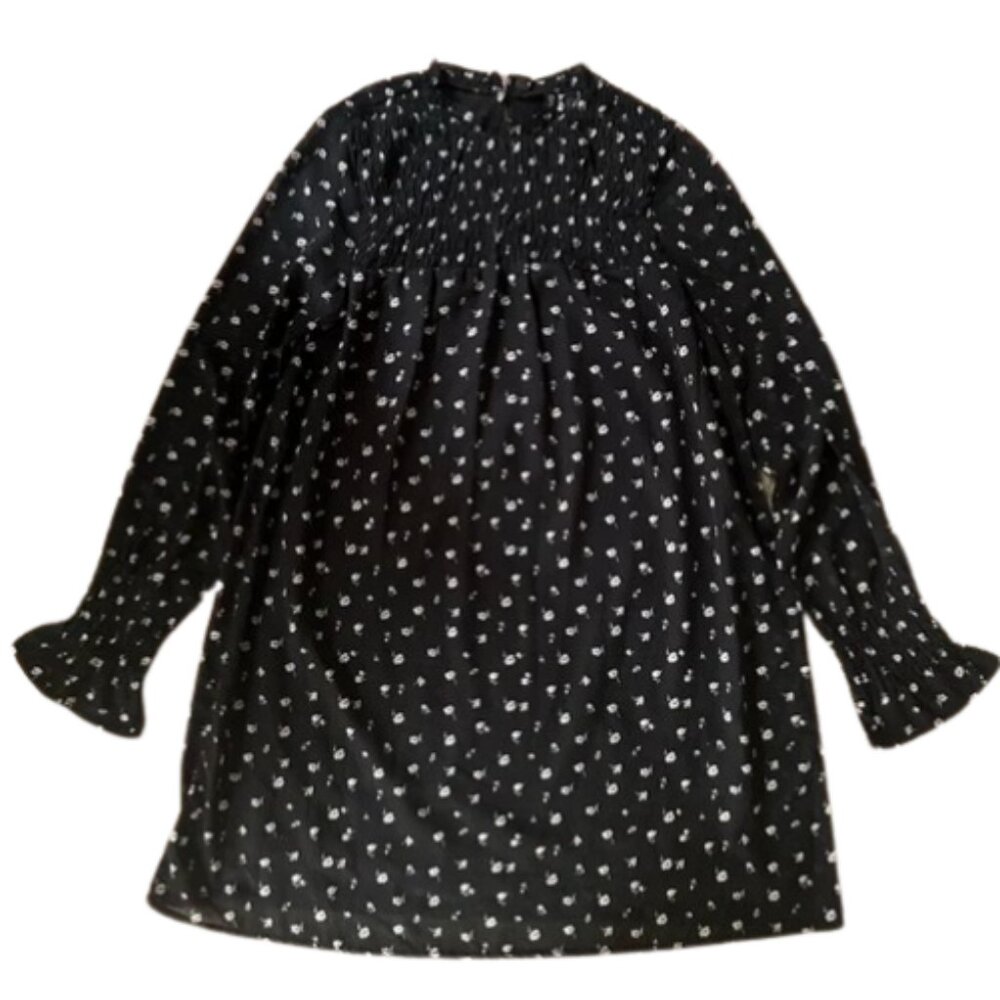 Black floral babydoll dress H&M